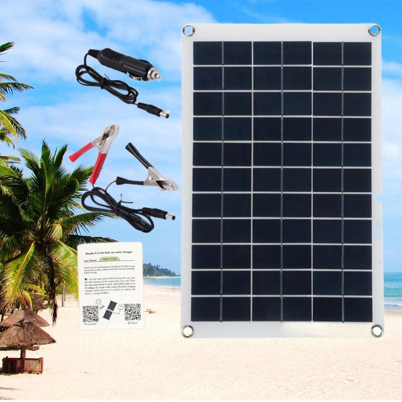 跨境多晶硅柔性太阳能电池板动力套件电池充电器带10-100A液晶控