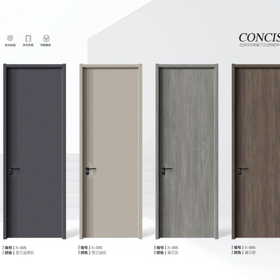 轻奢烤漆木门 实木复合烤漆门 卧室隔音生态门免漆门CPL门