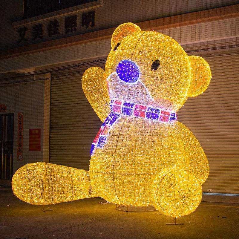 圣诞节商场美陈装饰熊造型led发光灯酒店商场日氛围摆件户外亮化