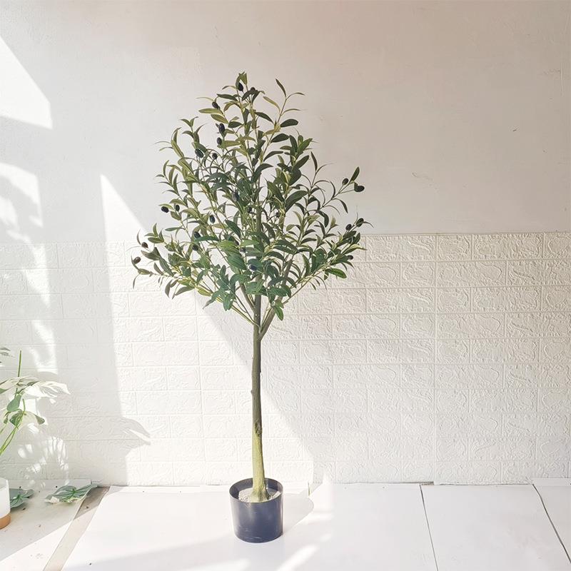 仿真橄榄树盆栽 跨境可拆装客厅店面装饰绿植假树盆景室内盆栽