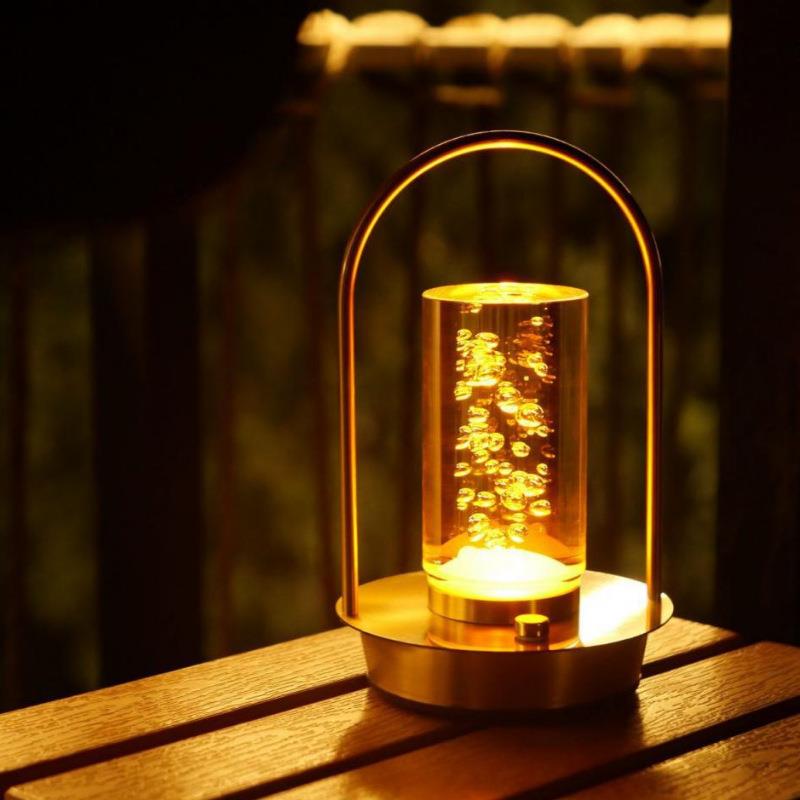 跨境简约手提氛围灯LED充电触摸网红书桌摆件卧室床头小夜灯