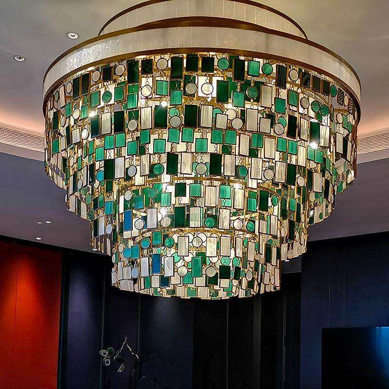 饭店西餐厅厢房吊灯宴会大厅吸顶灯高档大气别墅复式客厅大灯