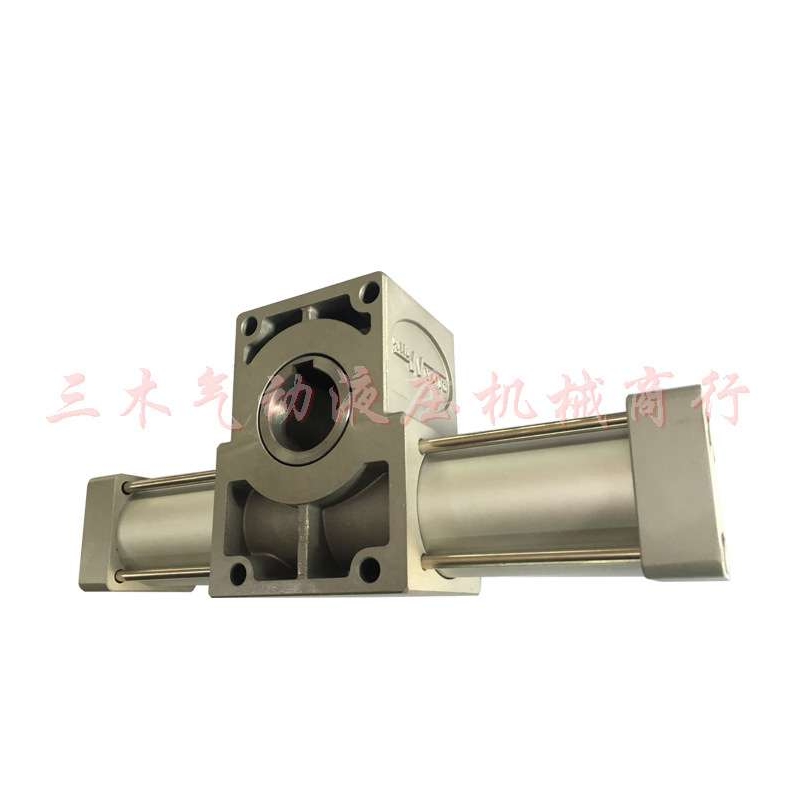 旋转气缸齿轮齿条QGK100*90度/180度/360汽缸摆动旋转气缸