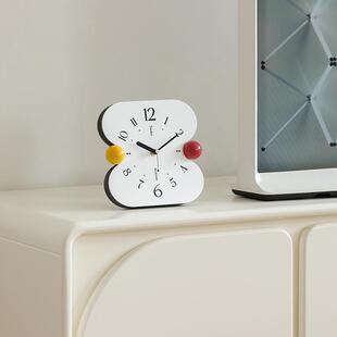 wozoom屋准奶油风客厅桌面摆件家居装饰品高级感创意时钟摆放式