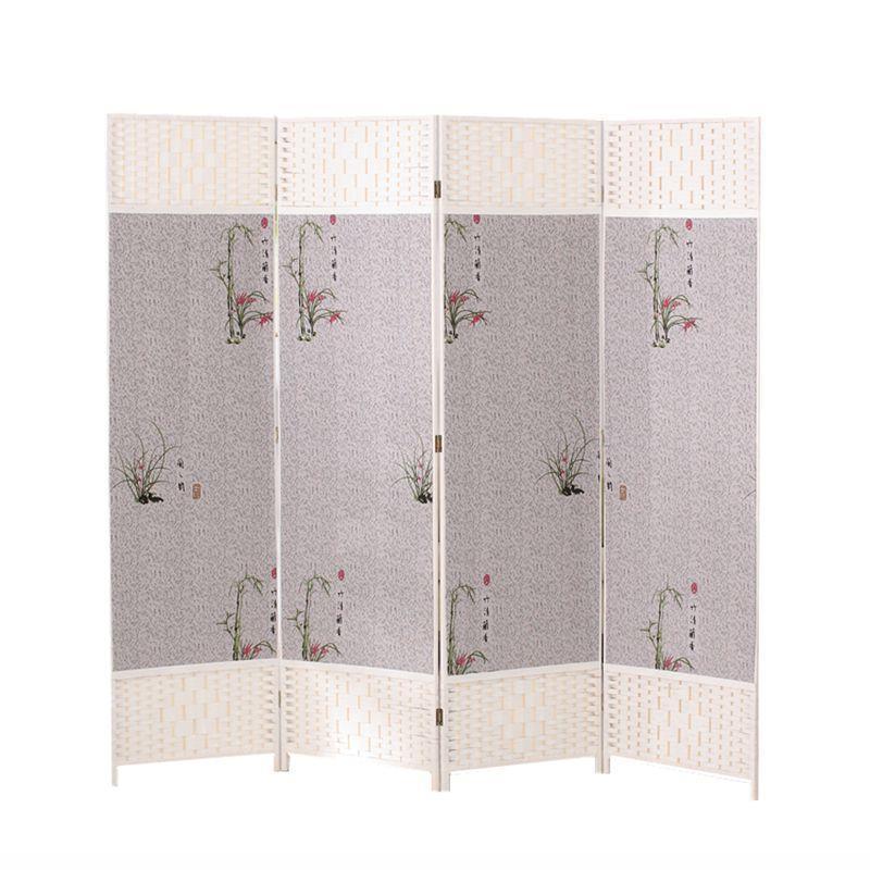 中式屏风折叠草编布艺屏风玄关移动隔断办公酒店屏风简约客厅折屏