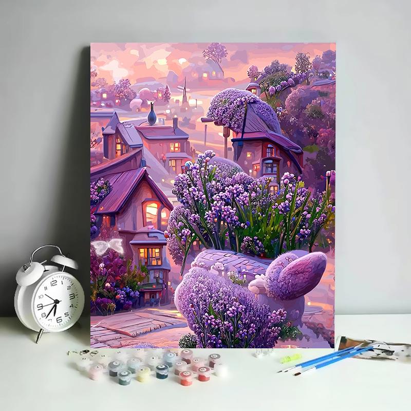 数字油画diy手工填充填色油彩画风景丙烯装饰画手绘生日礼物简单图片