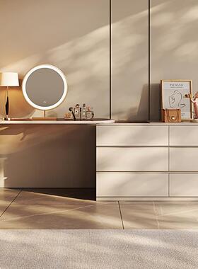 MG211妆台现代简约高级感梳妆台整装可伸缩收纳柜一体烤漆轻奢化