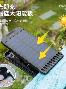新款太阳能夹子灯112LED户外庭院超亮人体感应照明灯花园露台壁灯