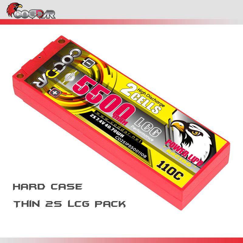 鹰氪CODDAR 5500MAH 2S 7.4V 110C 1/10平跑攀爬LCG RC车锂电池