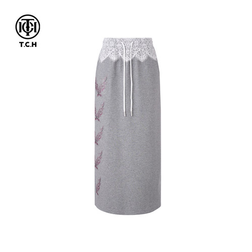 私服-TCH潮牌25春夏新款烫钻工艺休闲时尚百搭半裙T75A22E1001