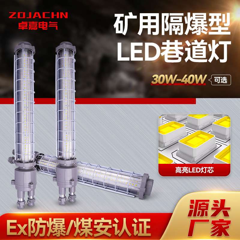 矿用隔爆型LED巷道灯DGS30~40W/127LA长灯防爆器材防爆照明灯