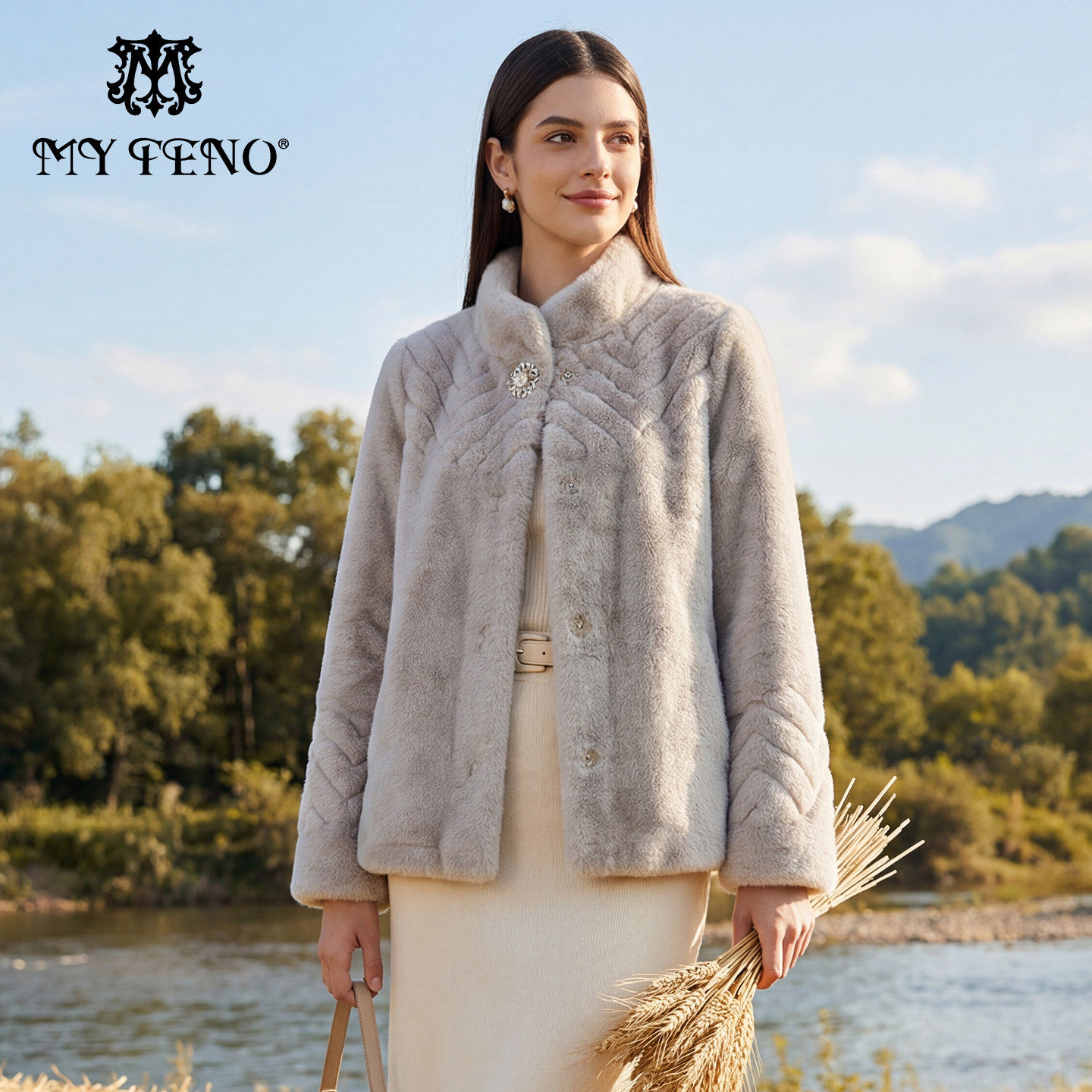 马天奴2025冬季新款钻扣立领短款金貂绒外套仿皮草轻奢时尚保暖女,女装/女士精品,短外套,淘宝优惠券,粉丝福利购,淘宝优惠卷