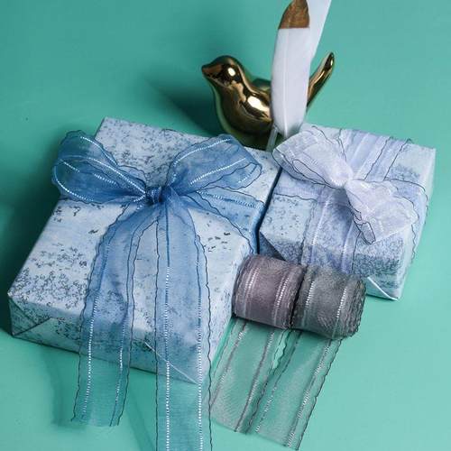 网带织带蝴蝶结发饰服饰礼帽礼盒花束包装辅料色边雪纱波浪边织带