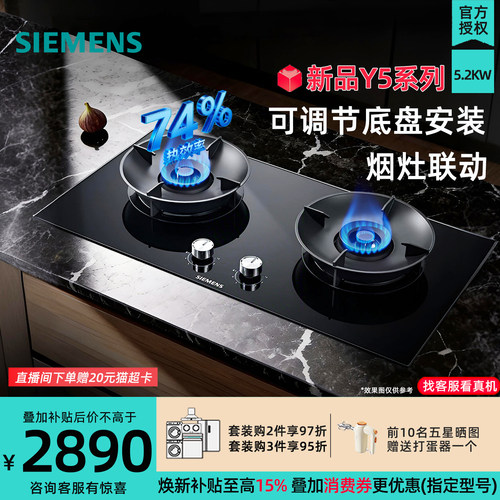 双眼灶具烟灶联动5.2kW大火力