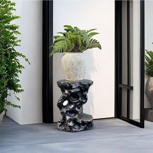 放花的墩子中式太湖石花架户外庭院花盆架别墅露台石墩底座盆景绿