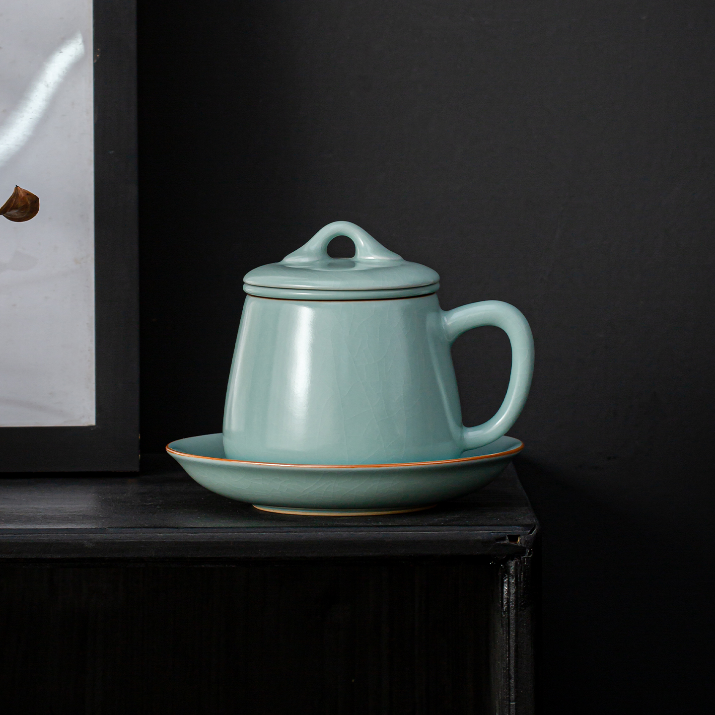 厂家汝窑茶杯办公杯礼盒装定制