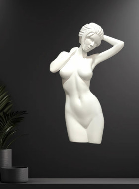 石膏白色艺术品美女壁挂家居客厅卧室玄关墙面装饰立体壁挂画新品