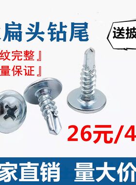 自攻自M4螺丝钉圆头十字螺钉钻尾大头扁头钻丝燕尾彩钢瓦大.2