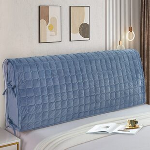 水晶简约现代纯色软包保护套绒床头套罩厚布艺夹防尘罩通用棉靠背