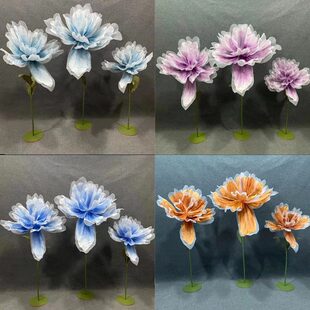 花婚礼泡沫纸小装 饰橱窗花真丝舞台布置蝶尾婚庆道具路引摆件舞台