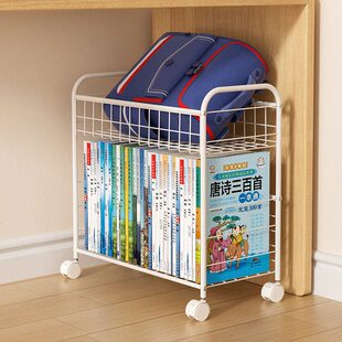 收纳柜书包置物架带书本轮小推车办公室书桌可移动书架落地下儿童