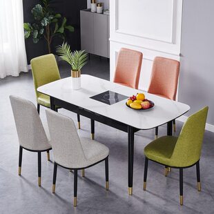 岩可伸缩电磁炉户型简约饭桌折叠多功能餐桌火锅板实木现代家用小