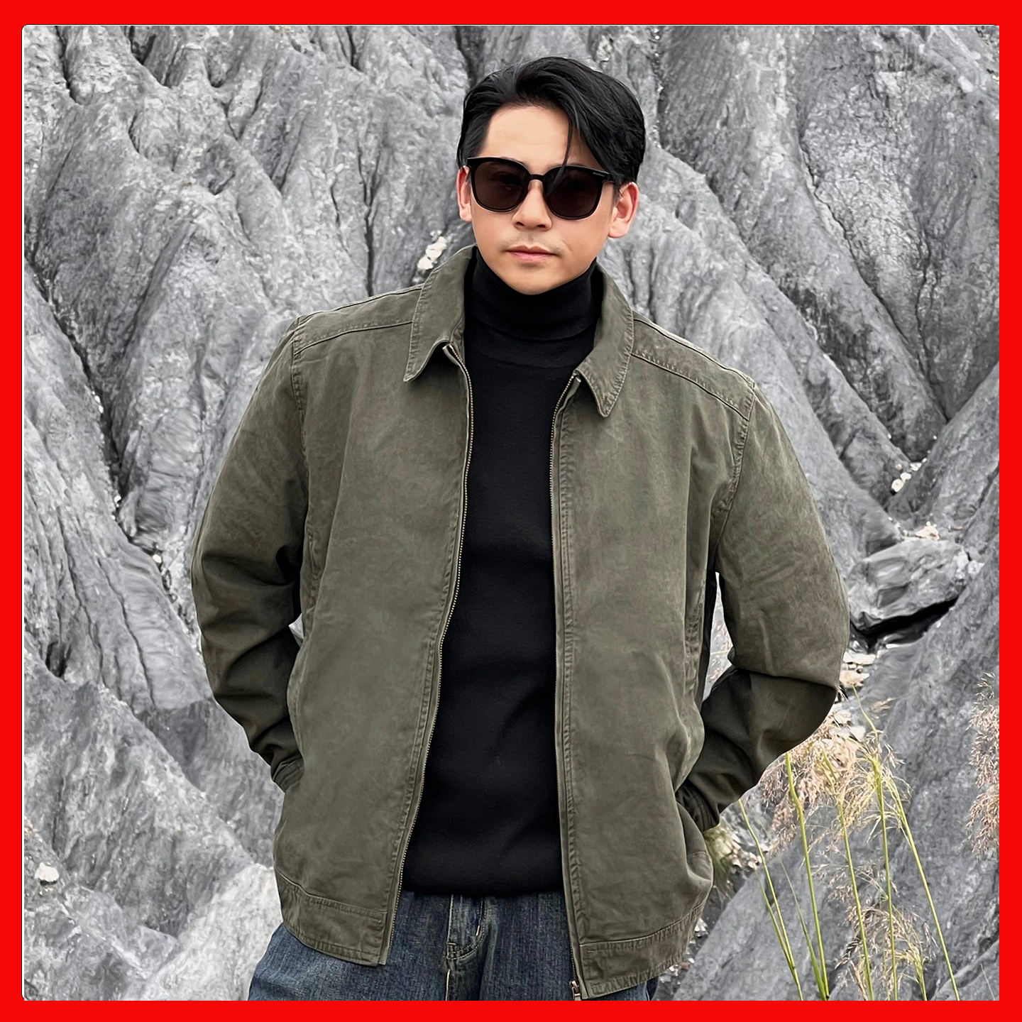 GuuRest古休2025秋季新款纯棉复古水洗夹克外套宽松休闲复古百搭