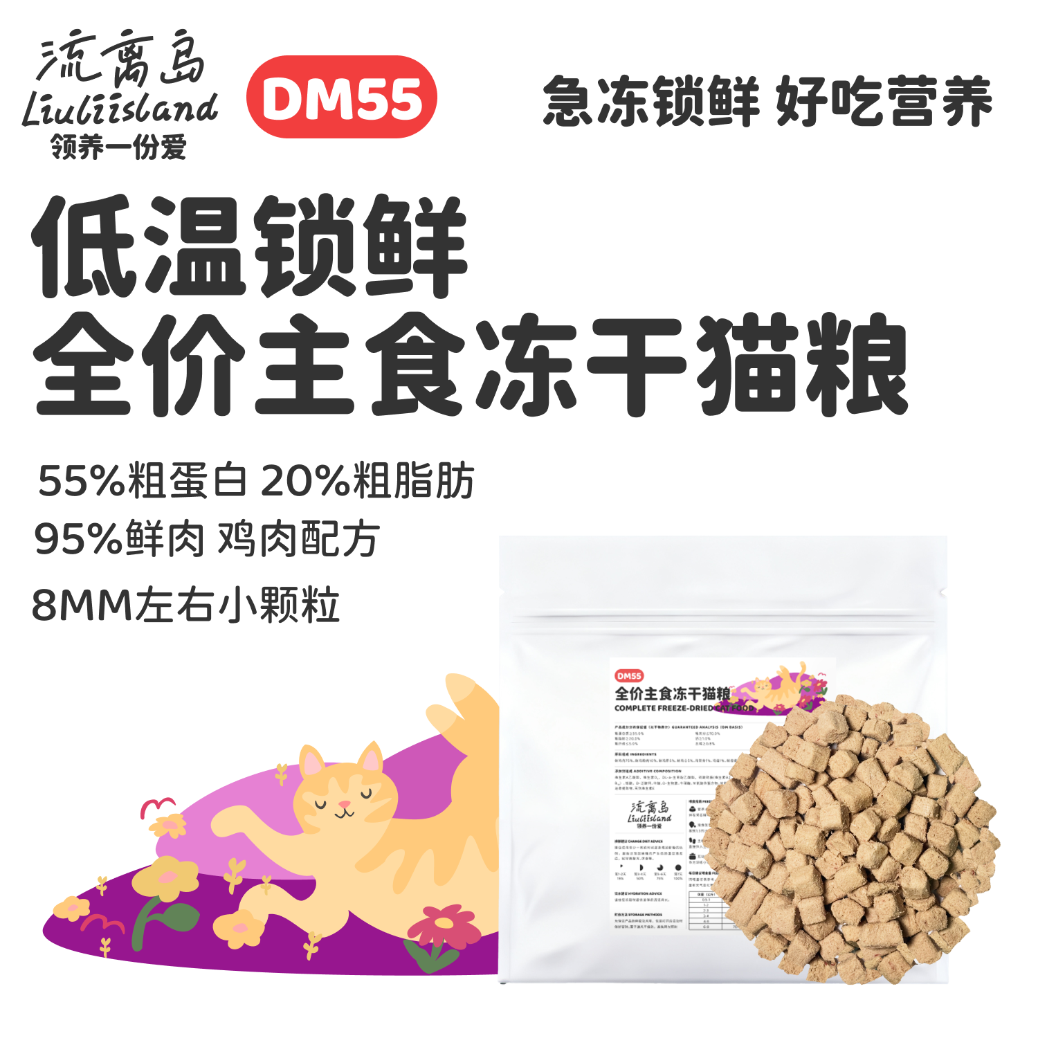 DM55全价主食冻干猫粮生骨肉成猫幼猫家猫流浪猫通用便宜平价营养,宠物/宠物食品及用品,猫全价冻干粮,淘宝优惠券,粉丝福利购,淘宝优惠卷