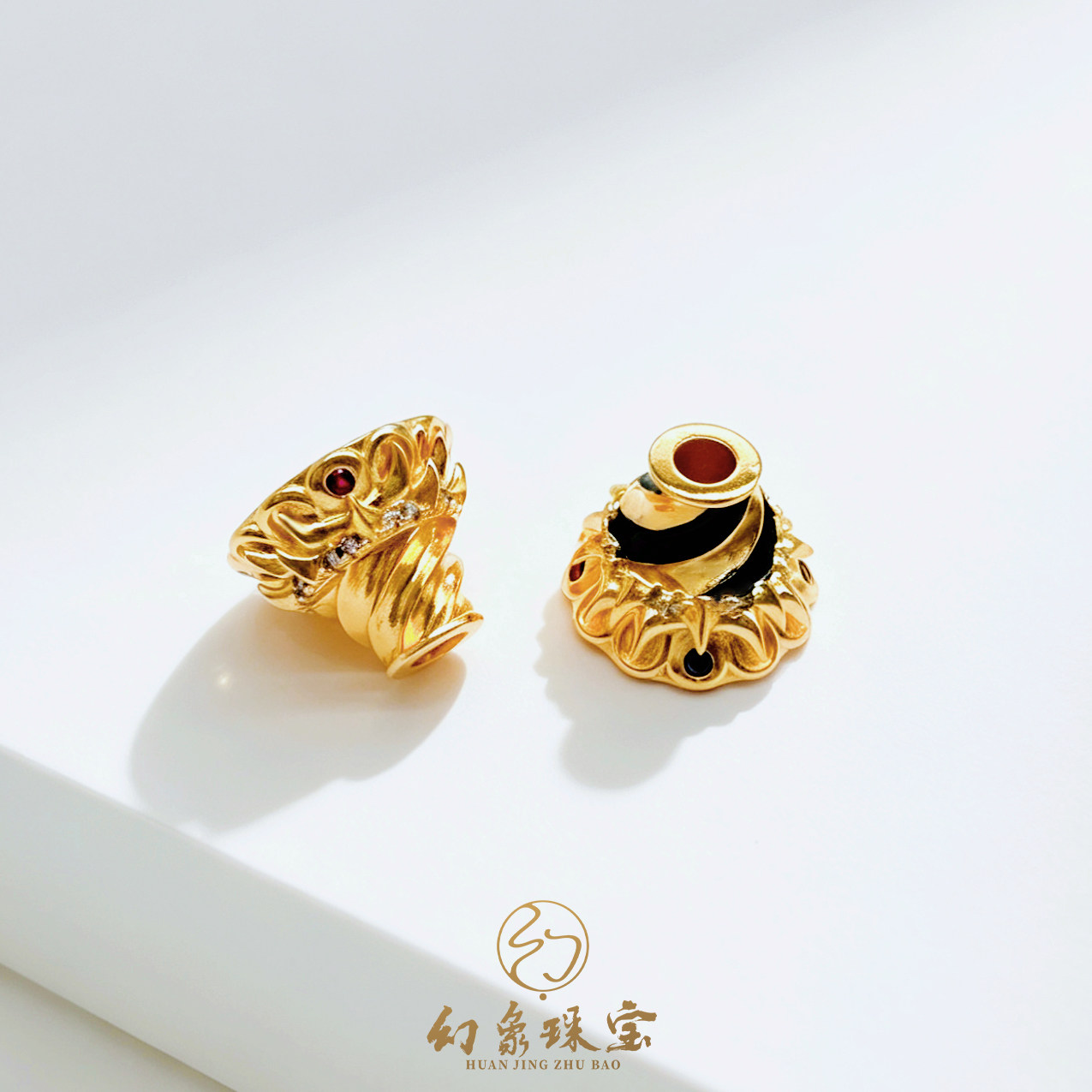 金包银橄榄核幽冥花塔头文玩配件