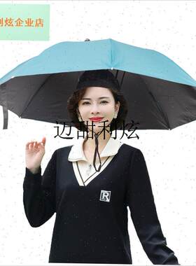 超大头戴a式伞帽沿采茶太阳伞头戴式伞折叠伞户外防晒斗篷钓鱼伞,