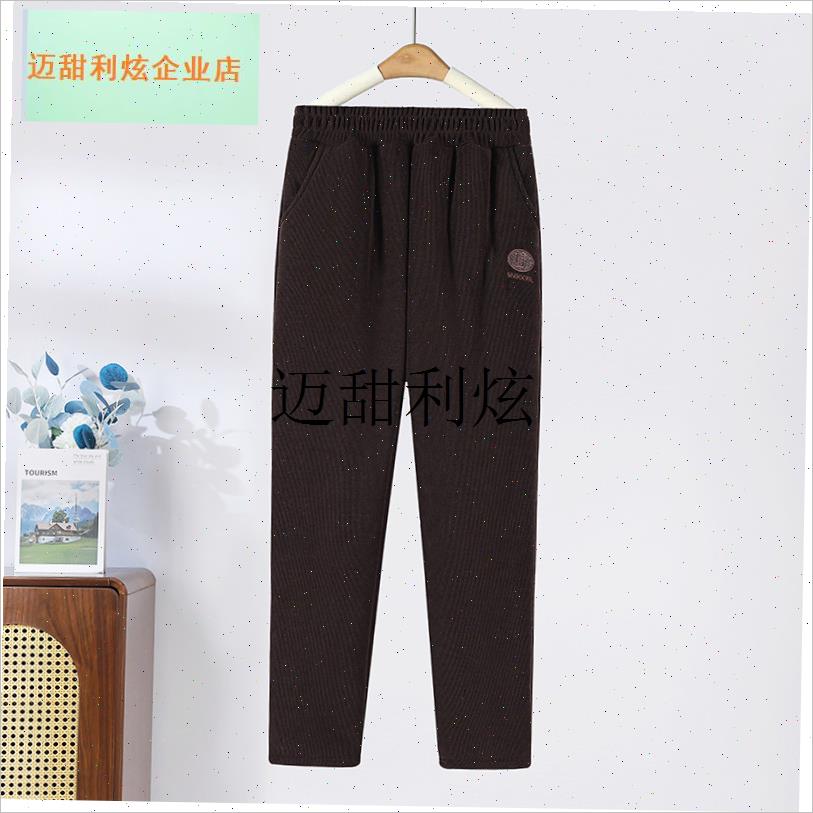 小个子妈妈春秋i冬季灯芯绒裤子加绒加厚中老年大码保暖棉裤奶奶,