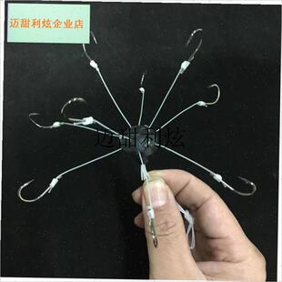 伊势尼海夕爆炸鲢W鳙飞钩锚鱼盘 钩套装 翻板鱼钩绑好新型硬线翻版