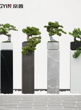 仿真松树迎客松盆景售楼部酒店新中式装饰室内景观落地花瓶摆件