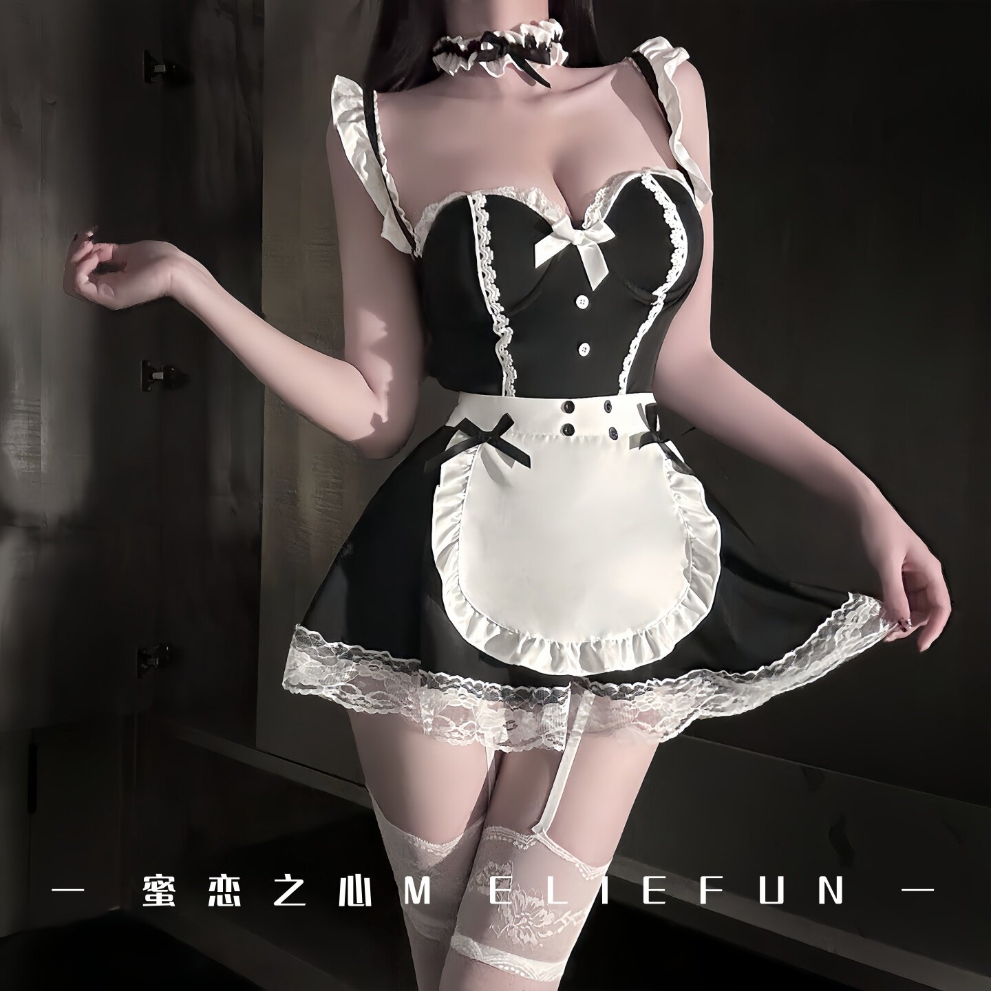 蜜恋之心~性感女仆制服套装cos角色扮演蕾丝边甜美l连衣裙睡裙女