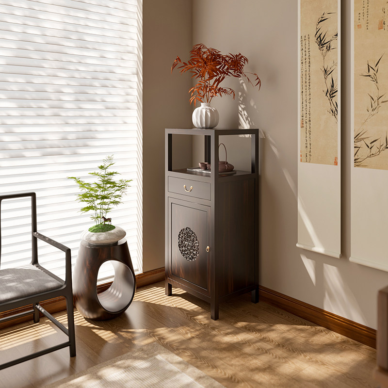 新中式边角餐边柜入户玄关储物柜