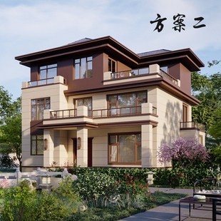 别墅设计图纸g三层新款中式带堂屋宅基地3楼经济农村自建房屋简单