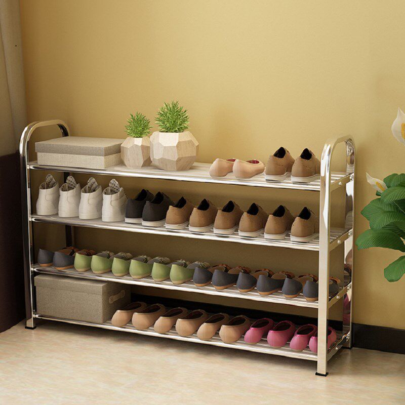 不锈钢多b层加厚大拖鞋架子收纳宿舍门口家用组装防尘经济省空间