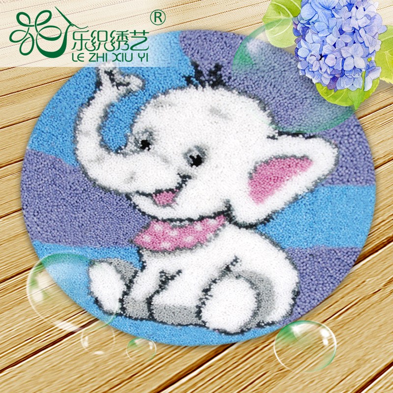 diy地毯绣段段绣坐垫毛线毛绒地垫家居沙发坐坐垫材料套