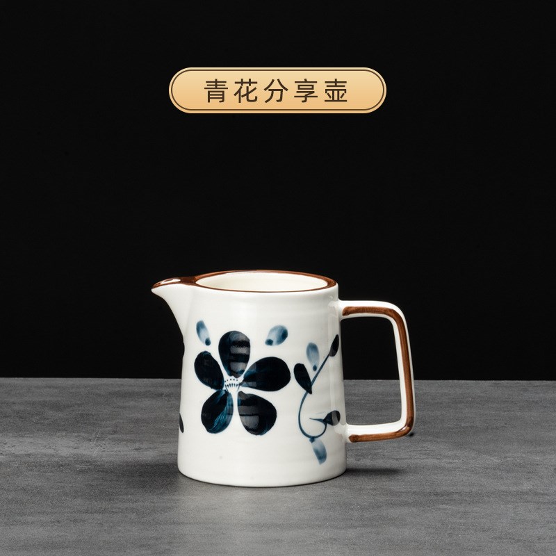 烨微咖 青花瓷彩绘陶瓷咖啡过滤杯 创意滤纸滴滤式家用V60手冲杯