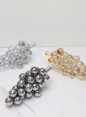 北欧简约轻奢菸灰水晶葡萄样板间家居玄关M客厅电视柜桌面创意摆