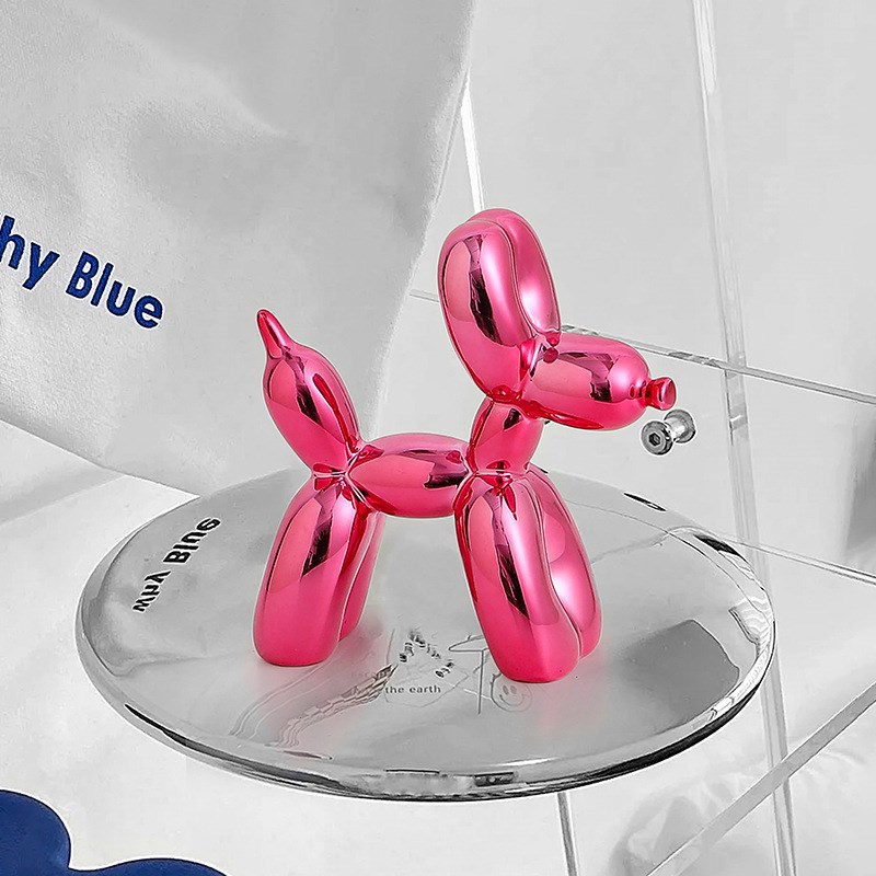 创意电镀迷你气球狗桌面小摆件客厅酒柜办公室家居装饰品简约摆设