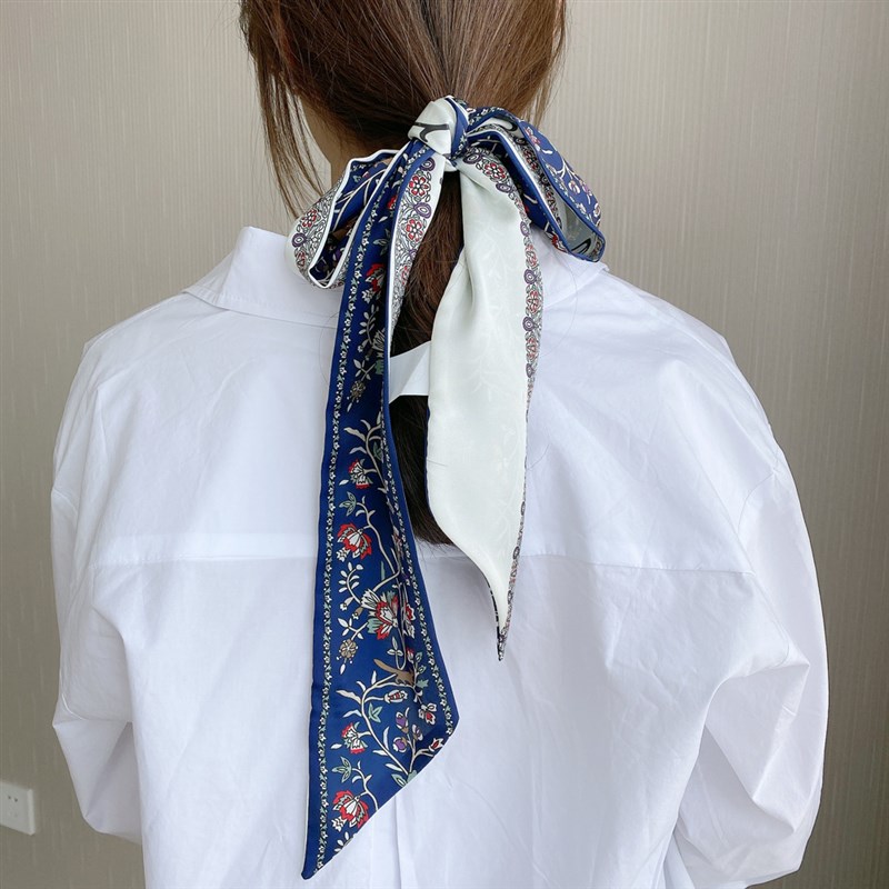 双面双色小长h条细窄丝巾女春秋夏季脖子装饰飘带绑包包领巾腰带