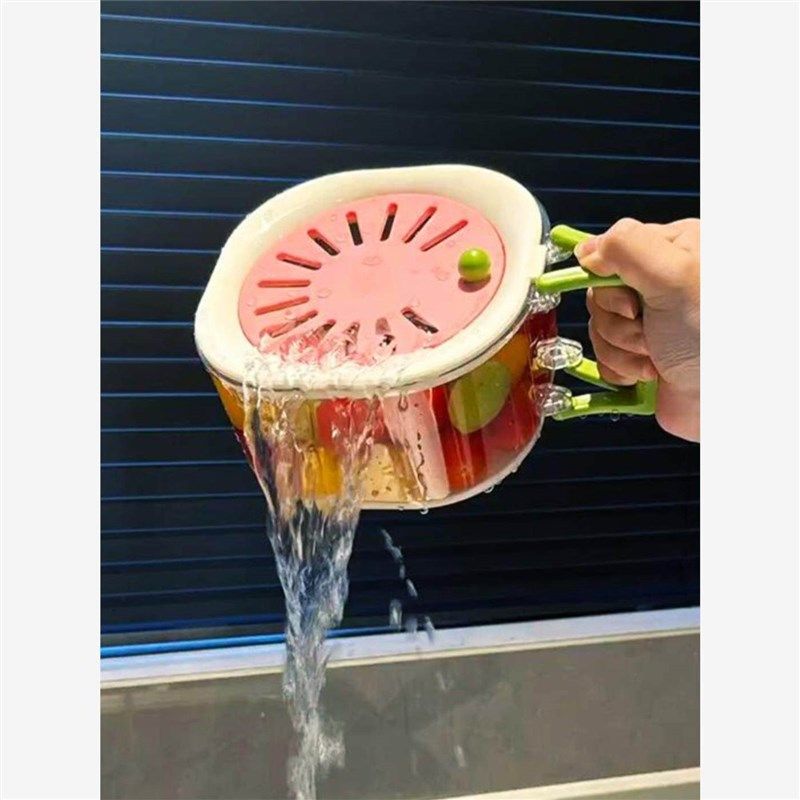 奶油风沥水篮洗水果神器双层食品级加厚多功能壁挂果盘果篮厨房,餐饮具,洗菜盆/沥水篮/漏水筛,淘宝优惠券,粉丝福利购,淘宝优惠卷