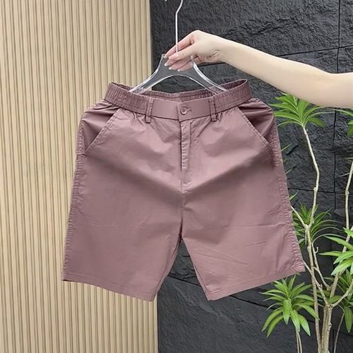 夏季薄款纯色时尚休闲短裤男韩版修身运动五分裤潮流透气沙滩裤子