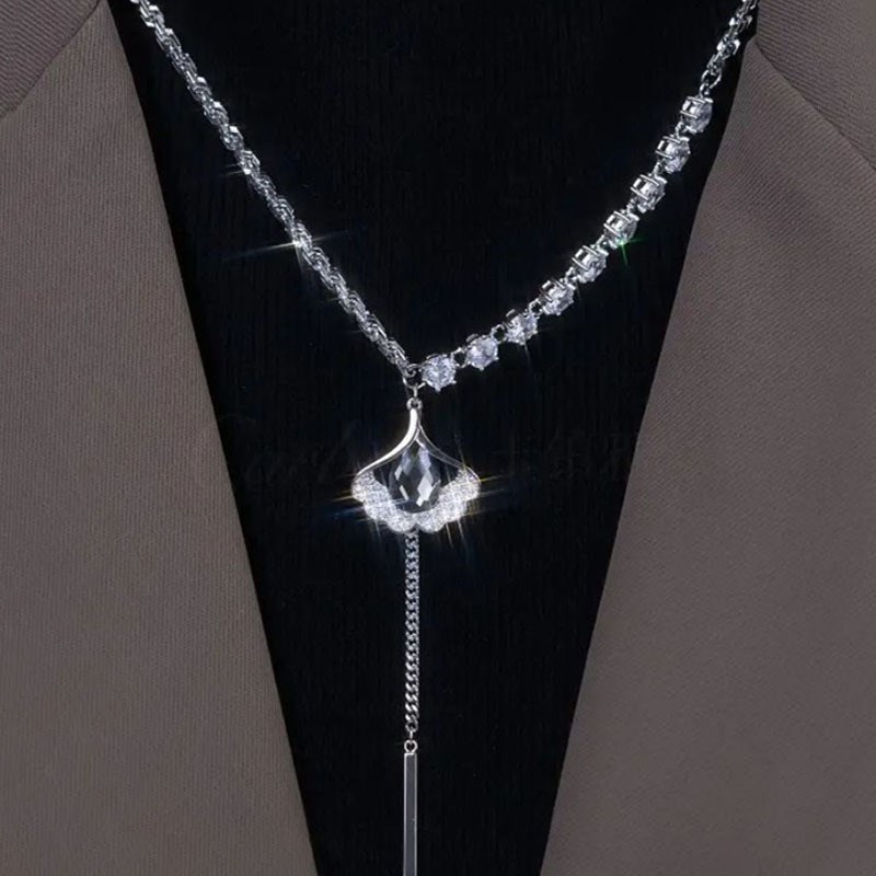 秋冬高端新款项链女长款百搭毛衣链设计感小众配饰吊坠男饰品