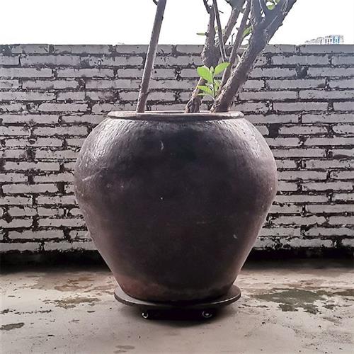 极速特硬特厚带滚轮托盘圆形花盆酒坛水缸鱼缸移动大W承重户外塑