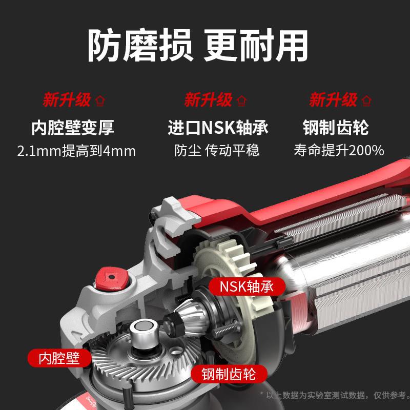 极速1200W工业级大功率角磨机细柄磨光机手持瓷S砖切割机抛光机角