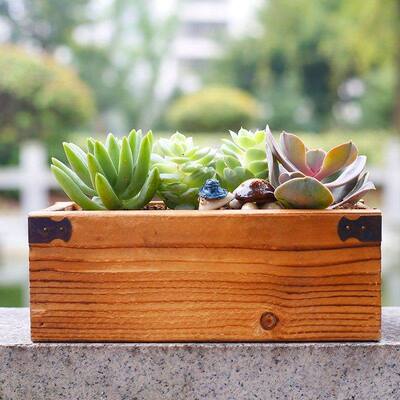 新品长方形花盆长条型深高盆窗台窄木头北欧简约围V栏栅栏杆防腐