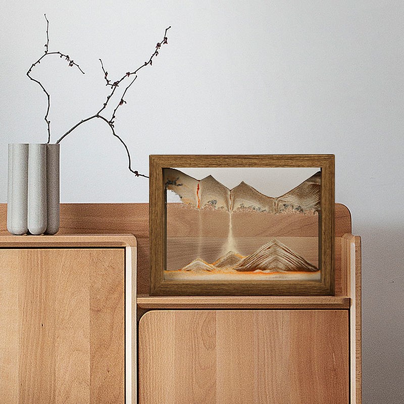 极速实木可旋转相框3Dt流沙画客厅摆件3d立体沙漏画装饰家居图片