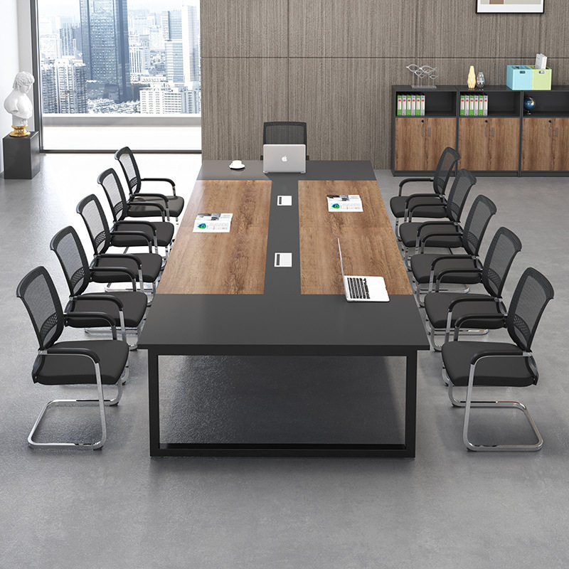 新品新款会议桌长方形办公桌简约现D代办公桌椅工业风大小会议室